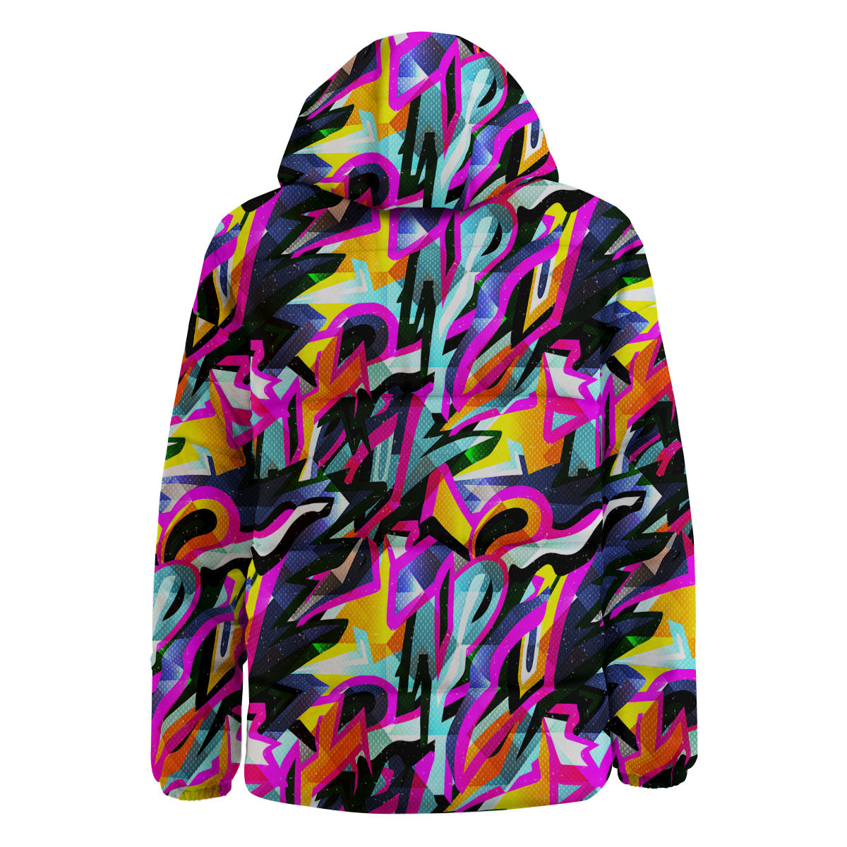 Funky Psychedelic Print Pattern Down Jacket-grizzshop