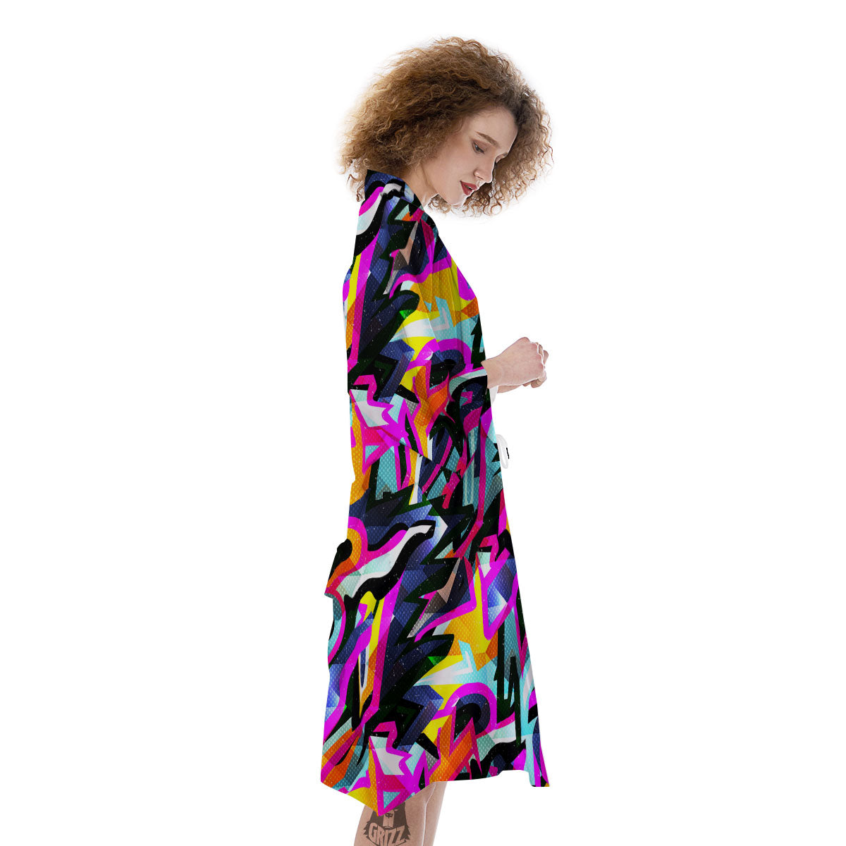 Funky Psychedelic Print Pattern Kimono-grizzshop