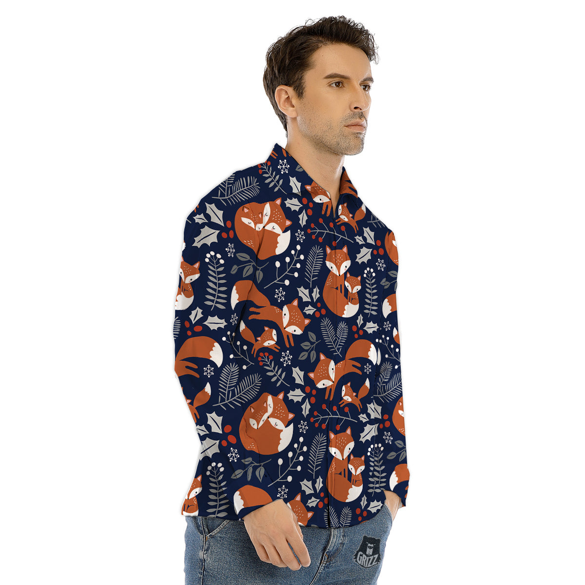 Funky Psychedelic Print Pattern Men's Dress Shirts-grizzshop