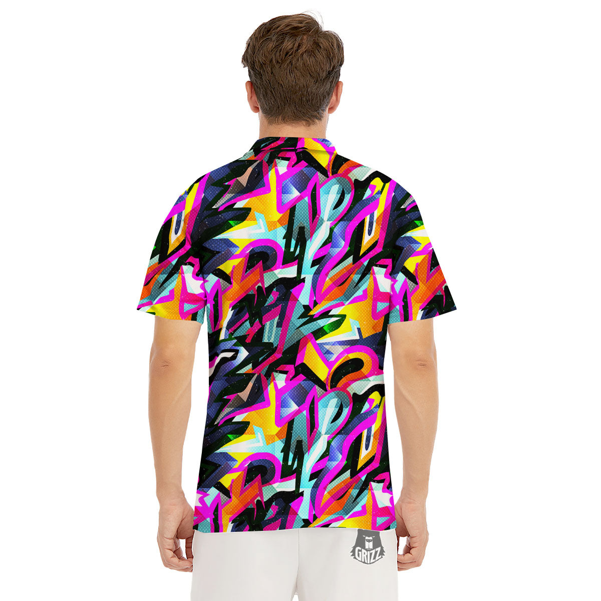 Funky Psychedelic Print Pattern Men's Golf Shirts-grizzshop