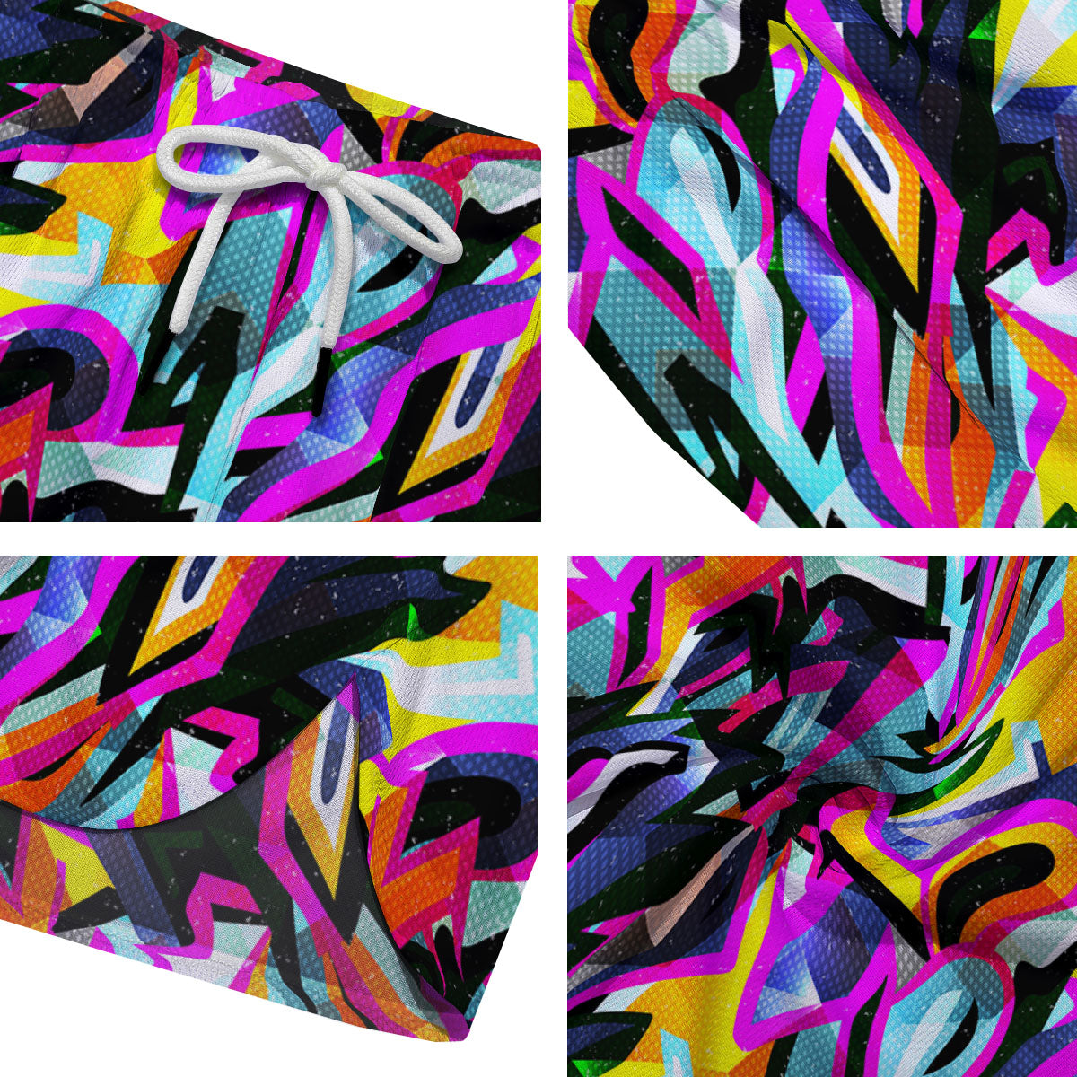 Funky Psychedelic Print Pattern Men's Running Shorts-grizzshop