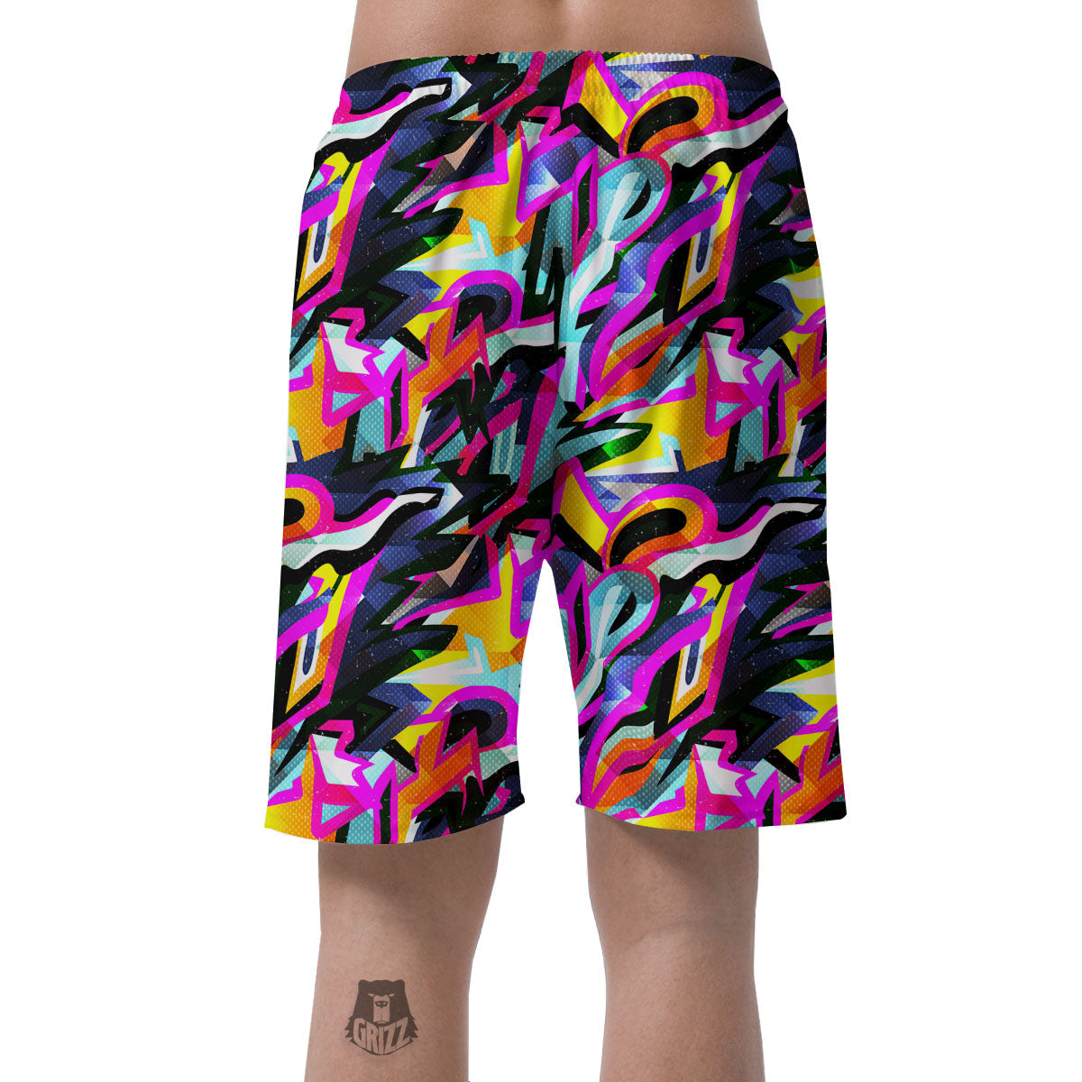 Funky Psychedelic Print Pattern Men's Shorts-grizzshop