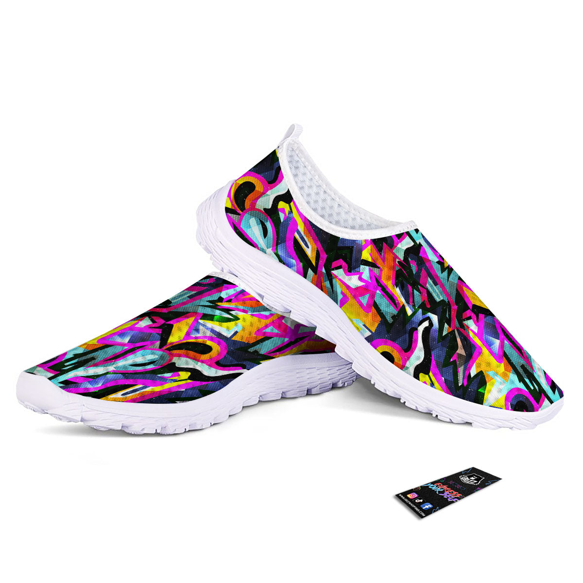 Funky Psychedelic Print Pattern Nurse Shoes-grizzshop