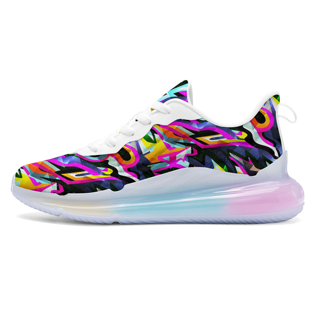 Funky Psychedelic Print Pattern Running Sneakers-grizzshop
