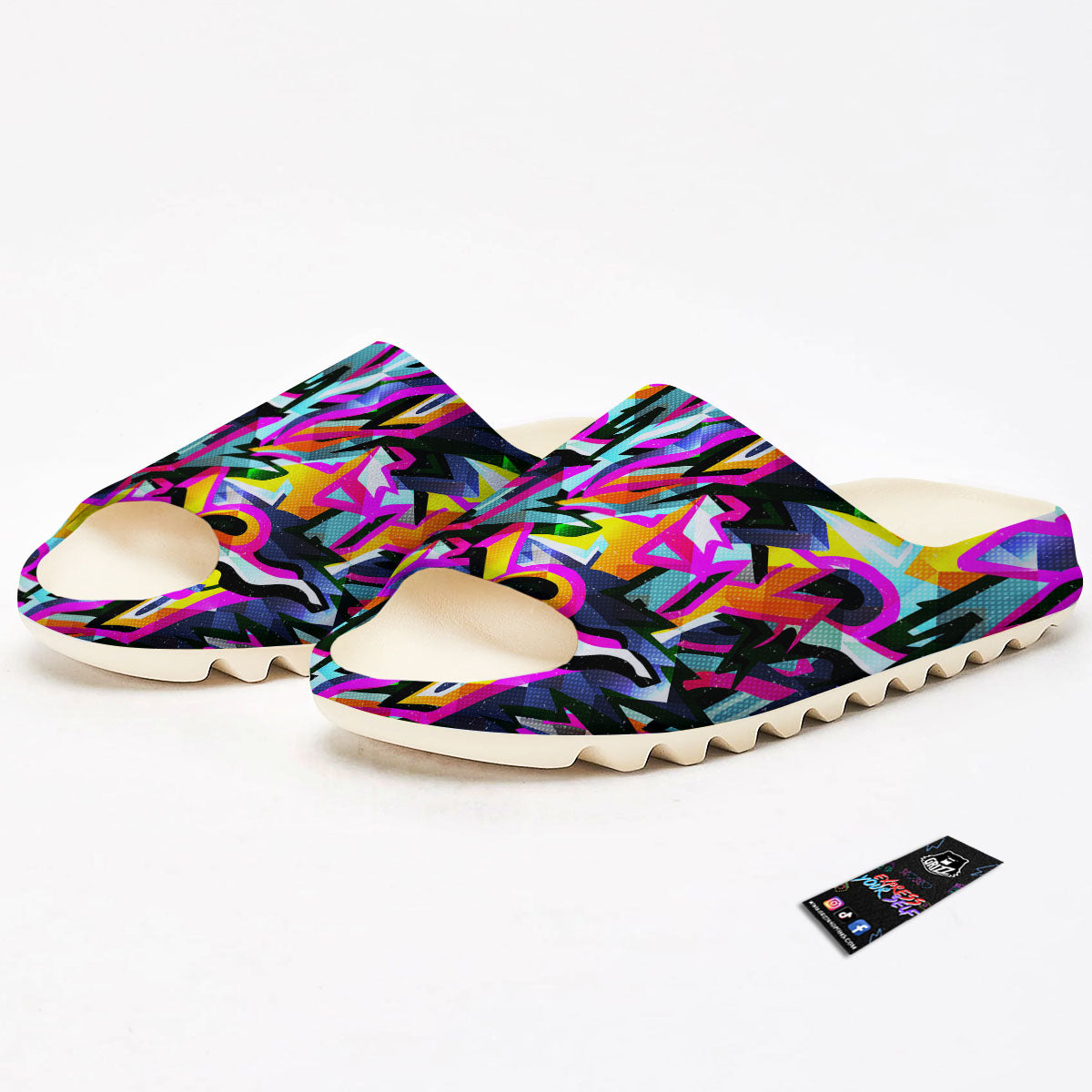 Funky Psychedelic Print Pattern Sandals-grizzshop