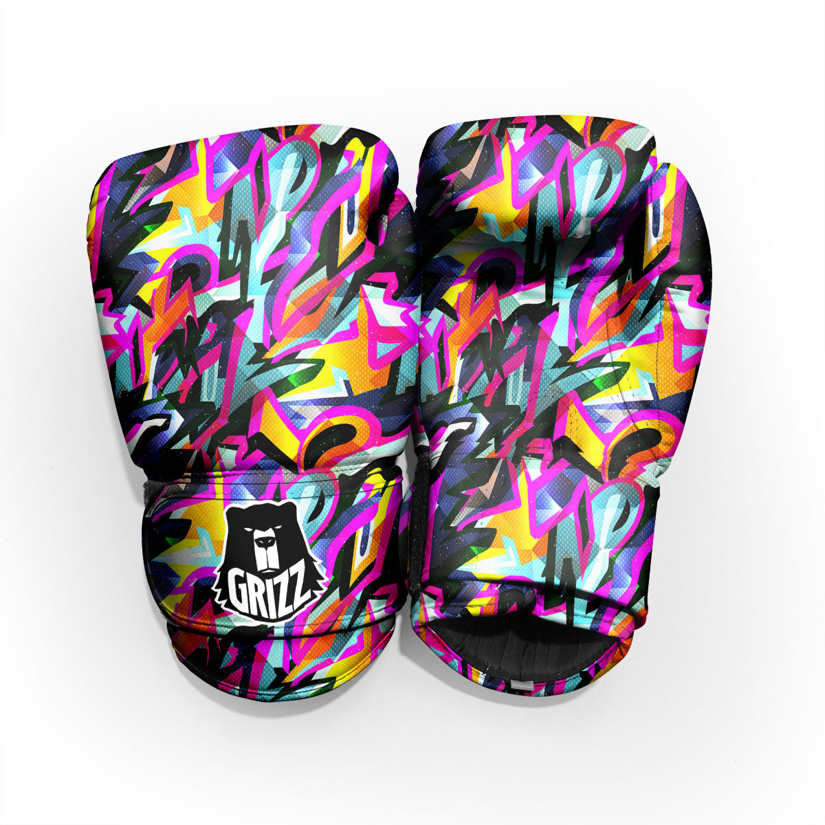 Funky Psychedelic Print Pattern Sparring Gloves-grizzshop
