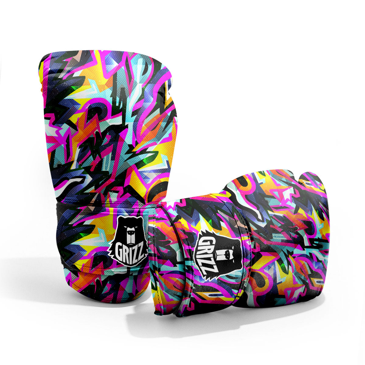 Funky Psychedelic Print Pattern Sparring Gloves-grizzshop