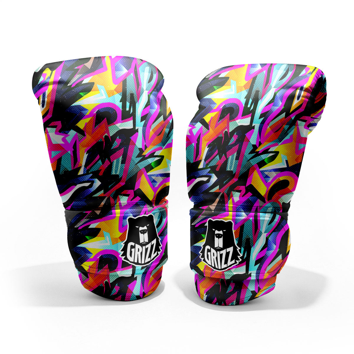 Funky Psychedelic Print Pattern Sparring Gloves-grizzshop
