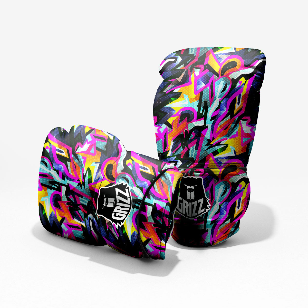 Funky Psychedelic Print Pattern Sparring Gloves-grizzshop
