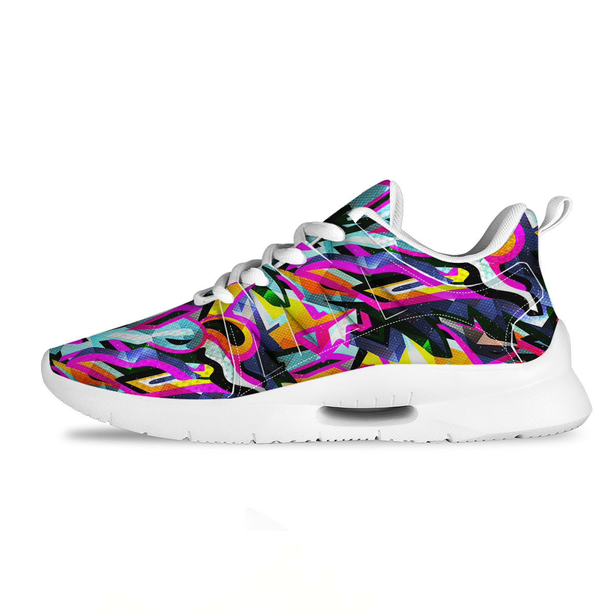 Funky Psychedelic Print Pattern Tennis Shoes-grizzshop