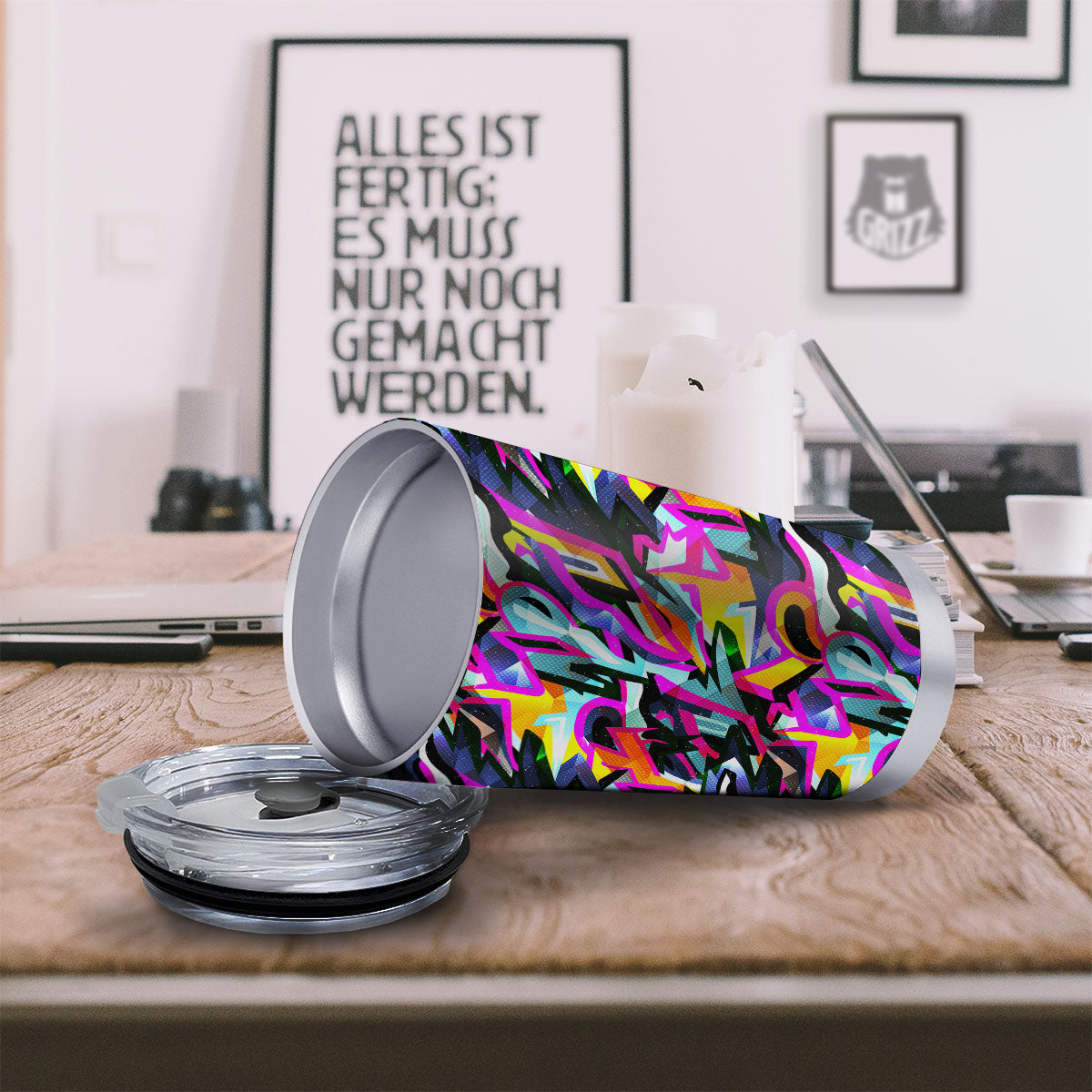 Funky Psychedelic Print Pattern Tumbler-grizzshop