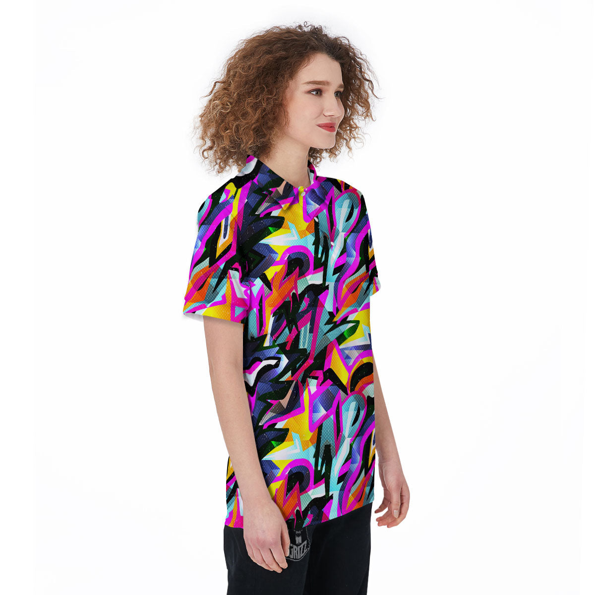 Funky Psychedelic Print Pattern Women's Golf Shirts-grizzshop