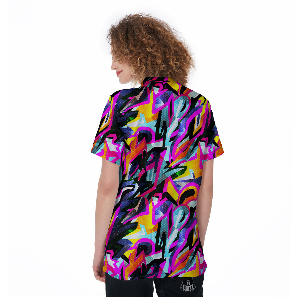 Funky Psychedelic Print Pattern Women's Golf Shirts-grizzshop