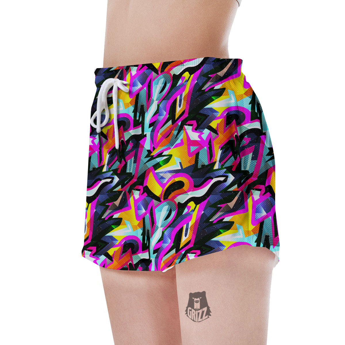 Funky Psychedelic Print Pattern Women's Shorts-grizzshop