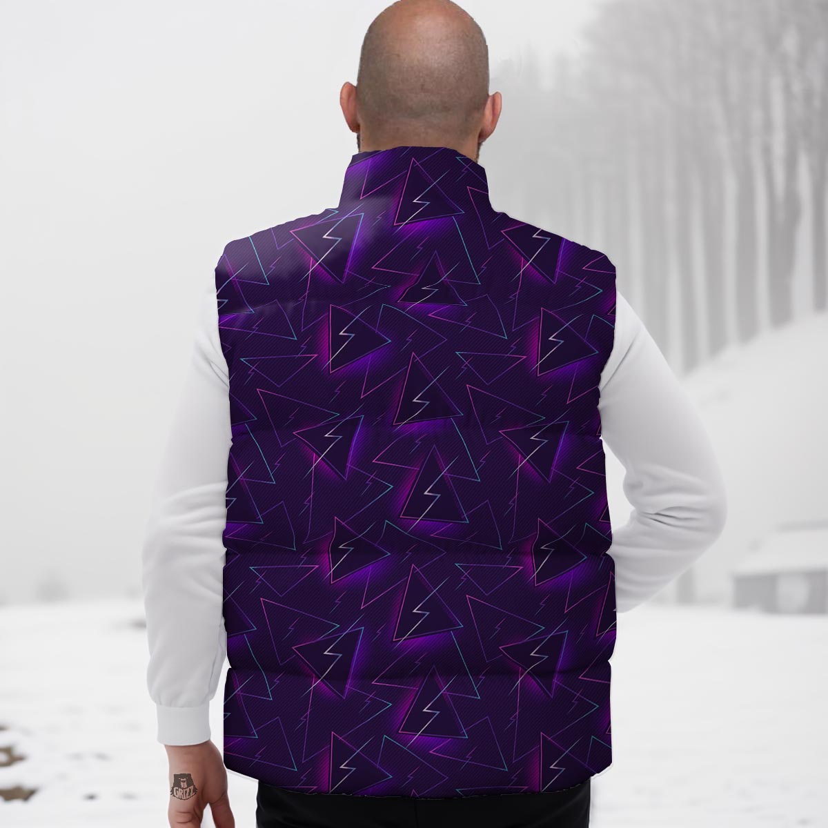 Funky Retro Print Pattern Down Vest-grizzshop