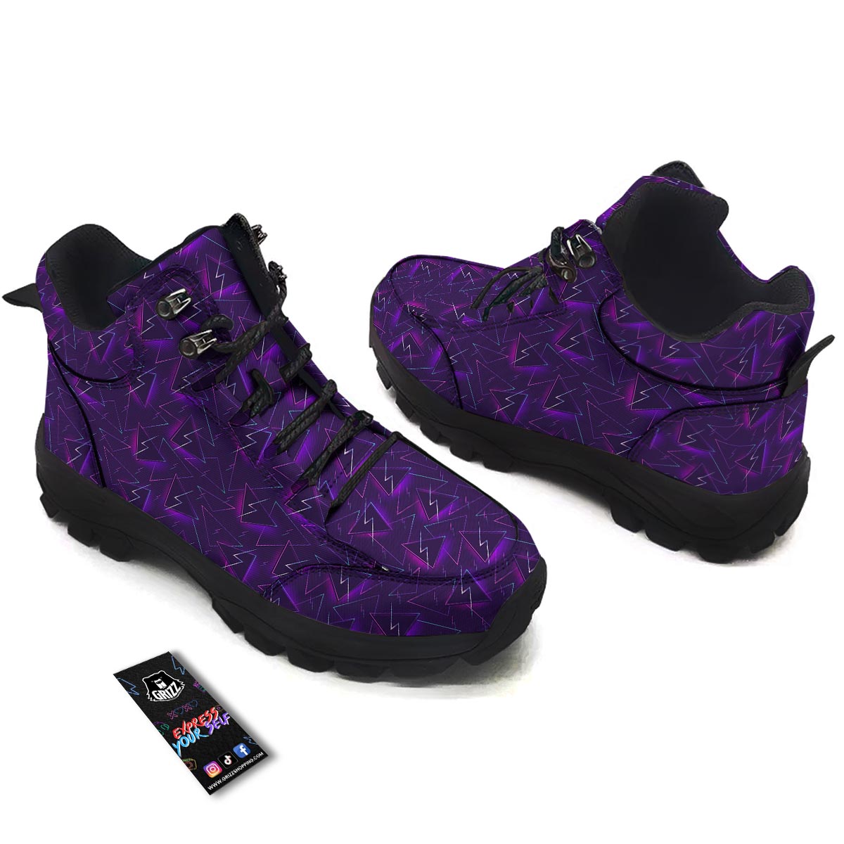 Funky Retro Print Pattern Hiking Shoes-grizzshop