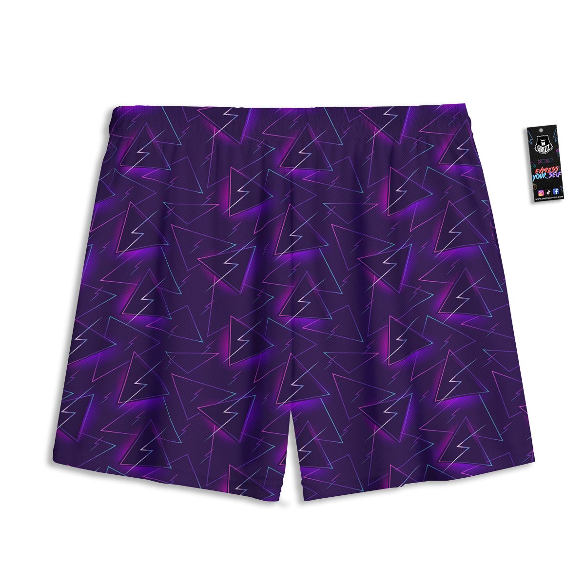 Funky Retro Print Pattern Mesh Shorts