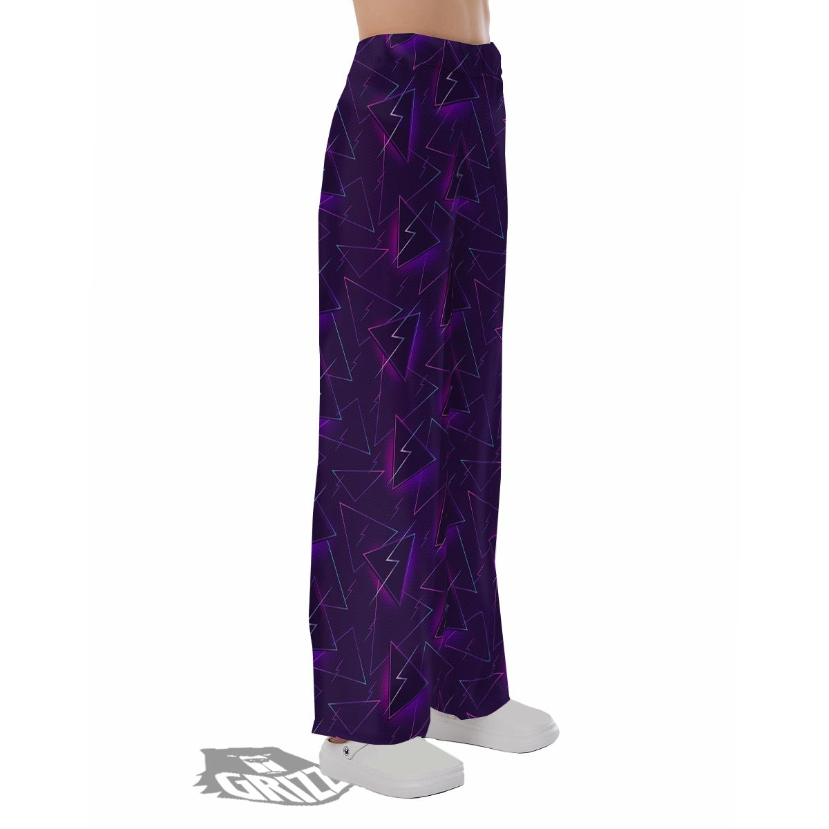 Funky Retro Print Pattern Pajama Pants-grizzshop
