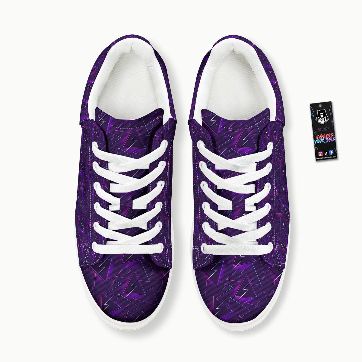 Funky Retro Print Pattern Platform Shoes-grizzshop