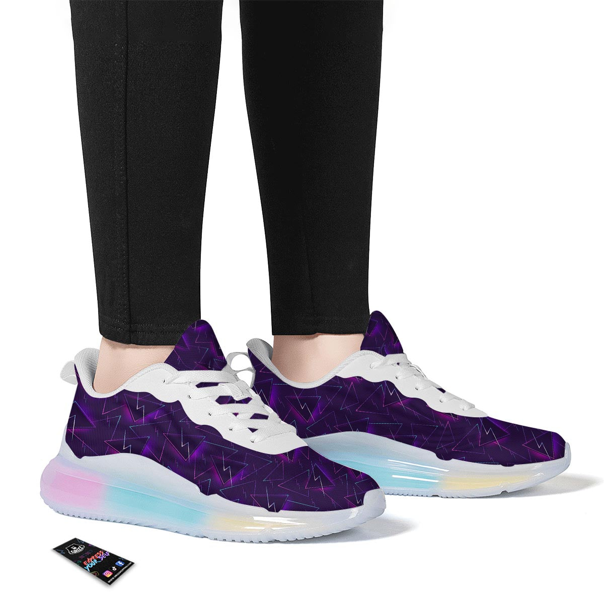 Funky Retro Print Pattern Running Sneakers-grizzshop