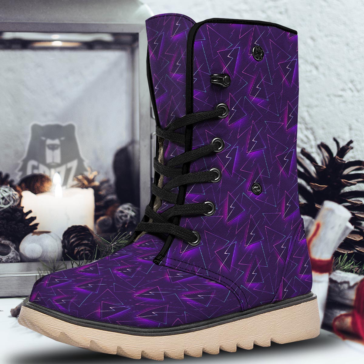 Funky Retro Print Pattern Snow Boots-grizzshop