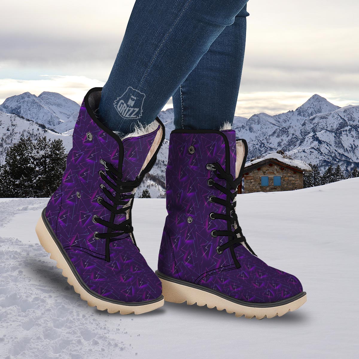 Funky Retro Print Pattern Snow Boots-grizzshop