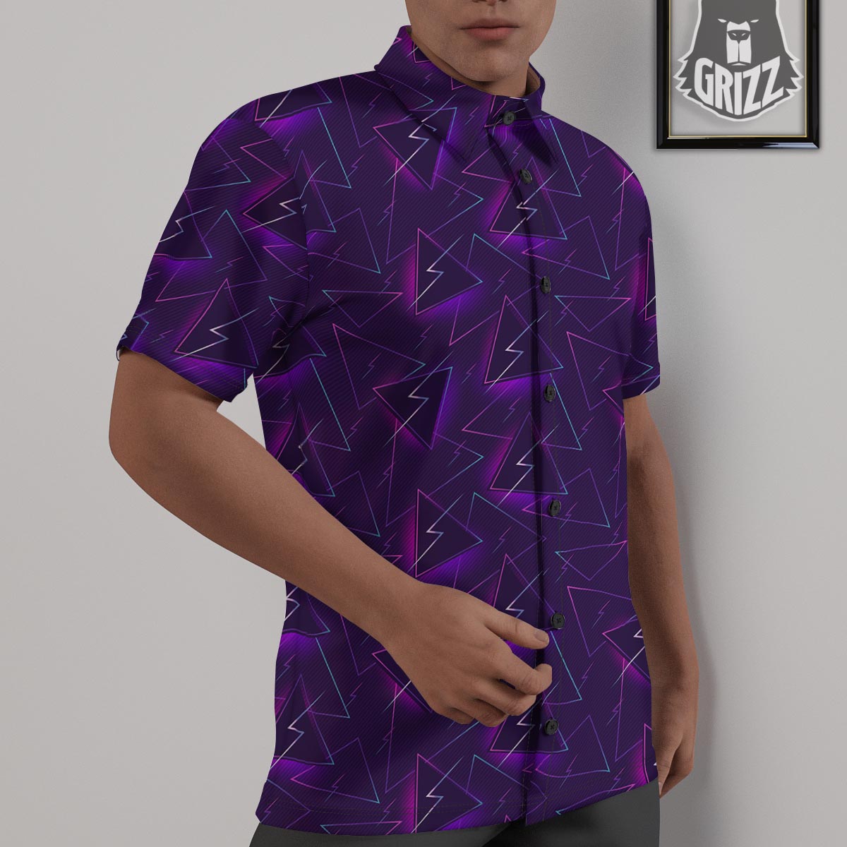 Funky Retro Print Pattern Untucked Shirts-grizzshop