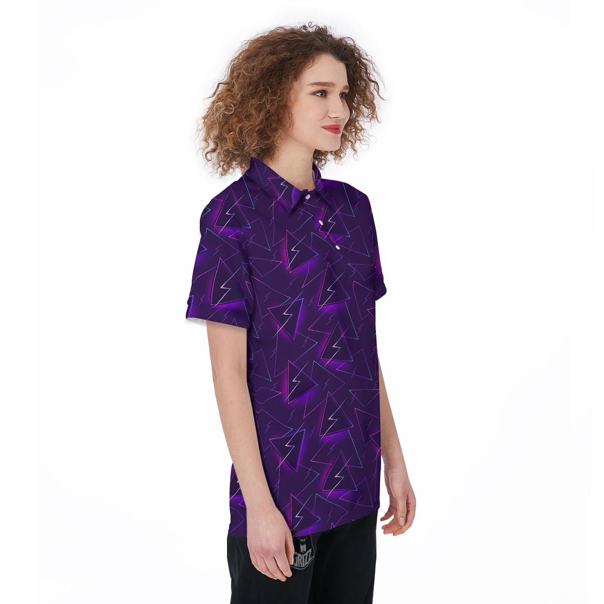Funky Retro Print Pattern Women's Golf Shirts-grizzshop
