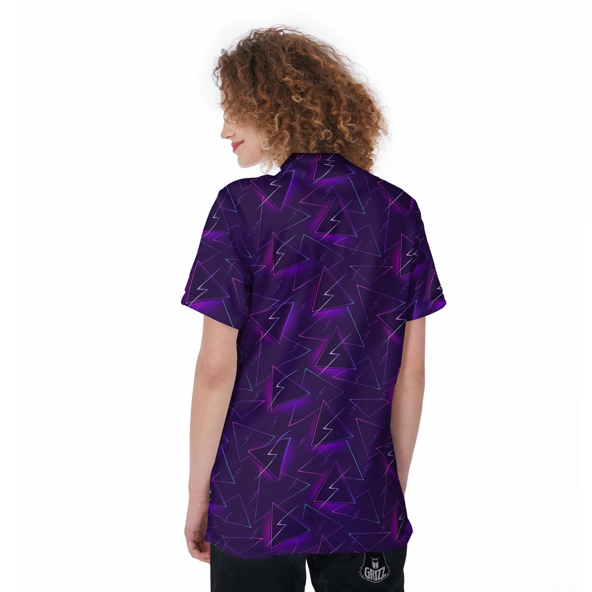 Funky Retro Print Pattern Women's Golf Shirts-grizzshop