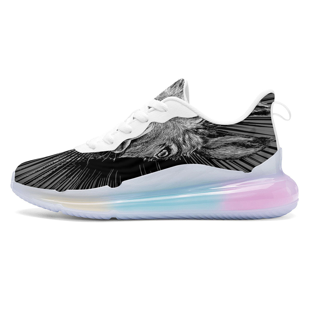 Funny Donkey White And Black Print Running Sneakers-grizzshop