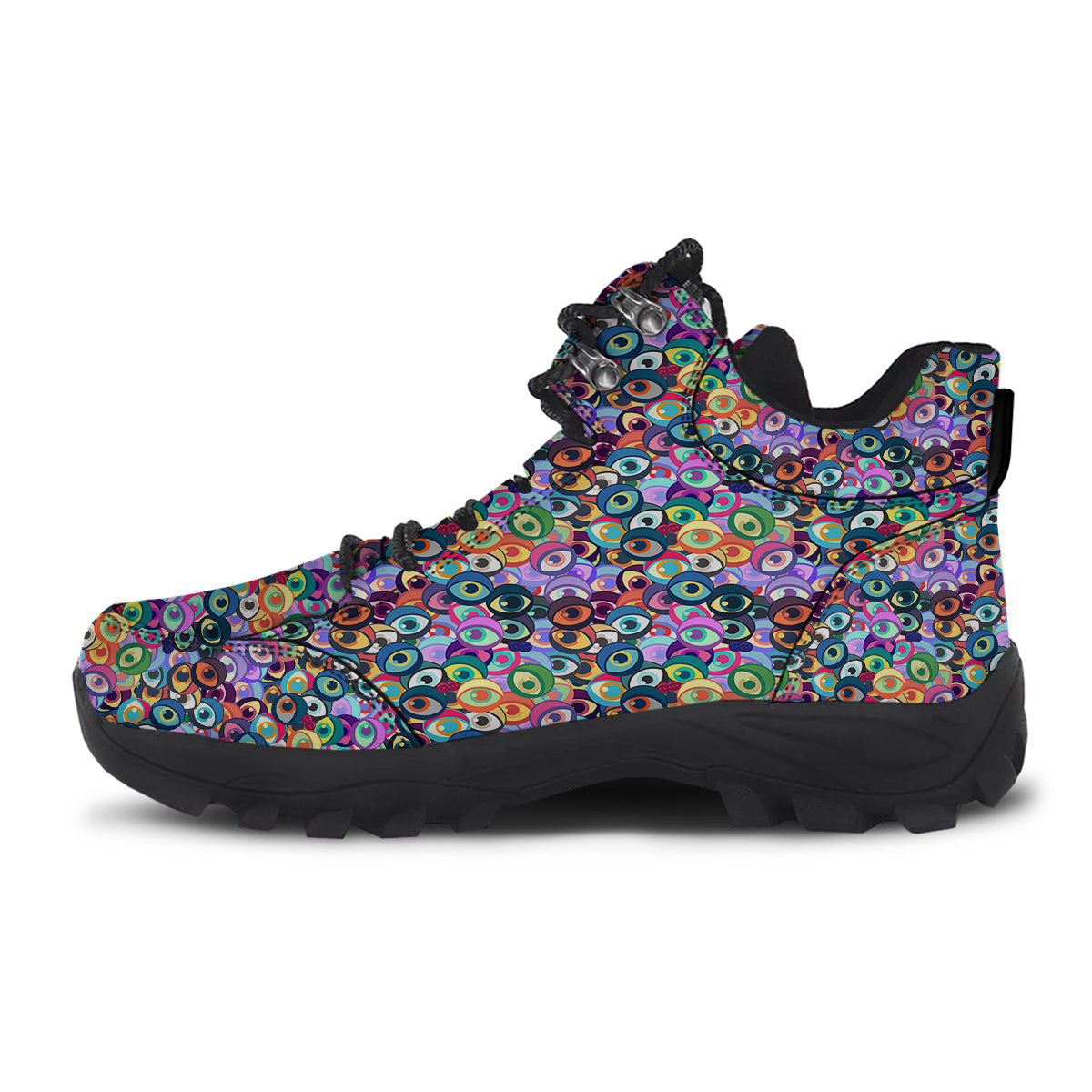 Funny Eyes Colorful Print Pattern Hiking Shoes-grizzshop