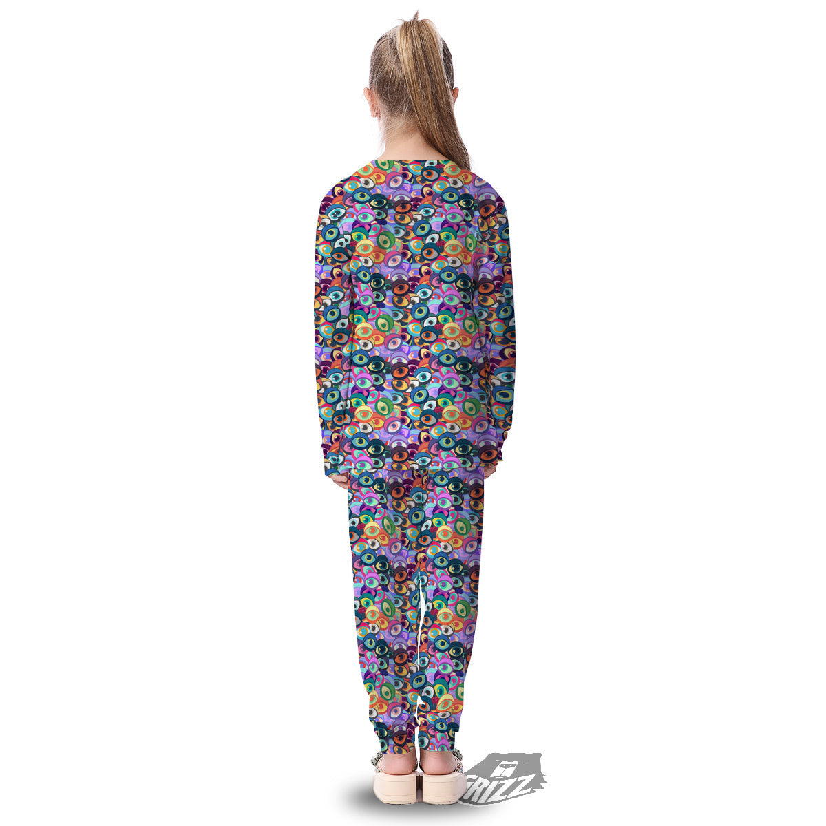 Funny Eyes Colorful Print Pattern Kid's Pajamas-grizzshop