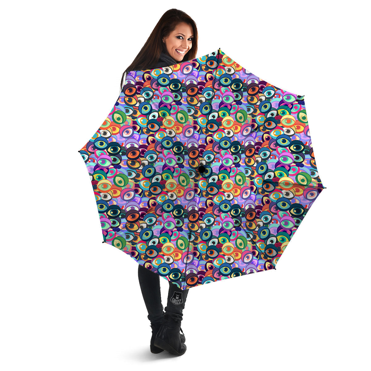 Funny Eyes Colorful Print Pattern Umbrella-grizzshop