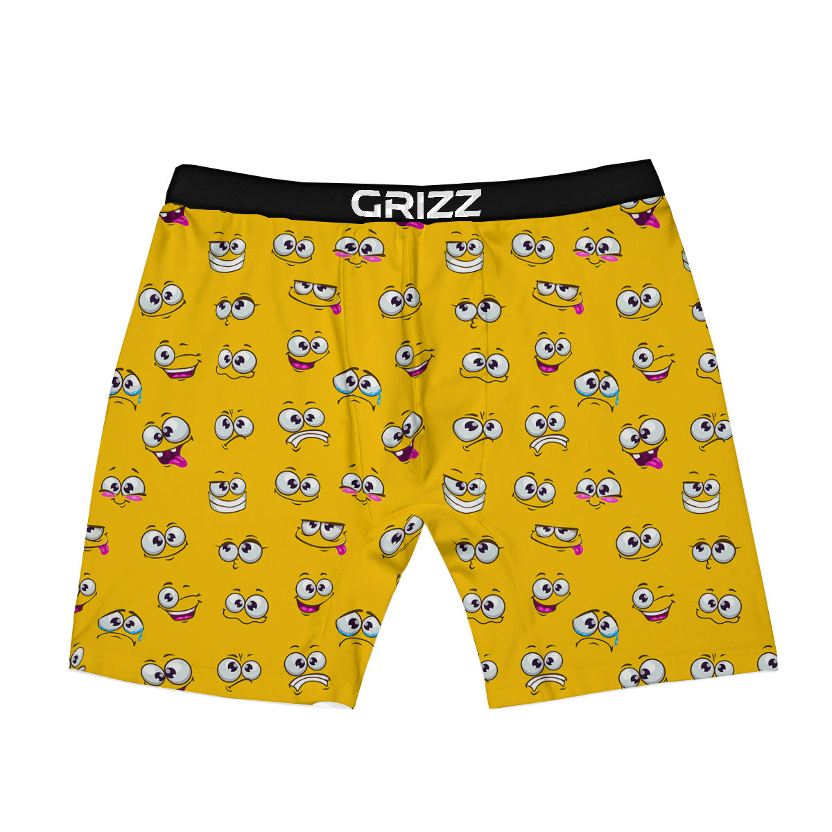 Funny Face Emoji Cartoon Print Pattern Boxer Briefs-grizzshop