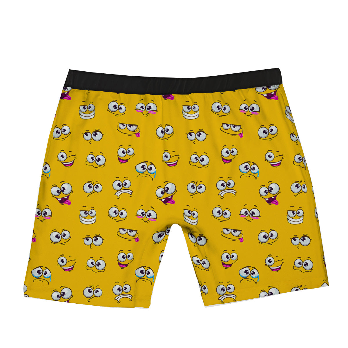 Funny Face Emoji Cartoon Print Pattern Boxer Briefs-grizzshop