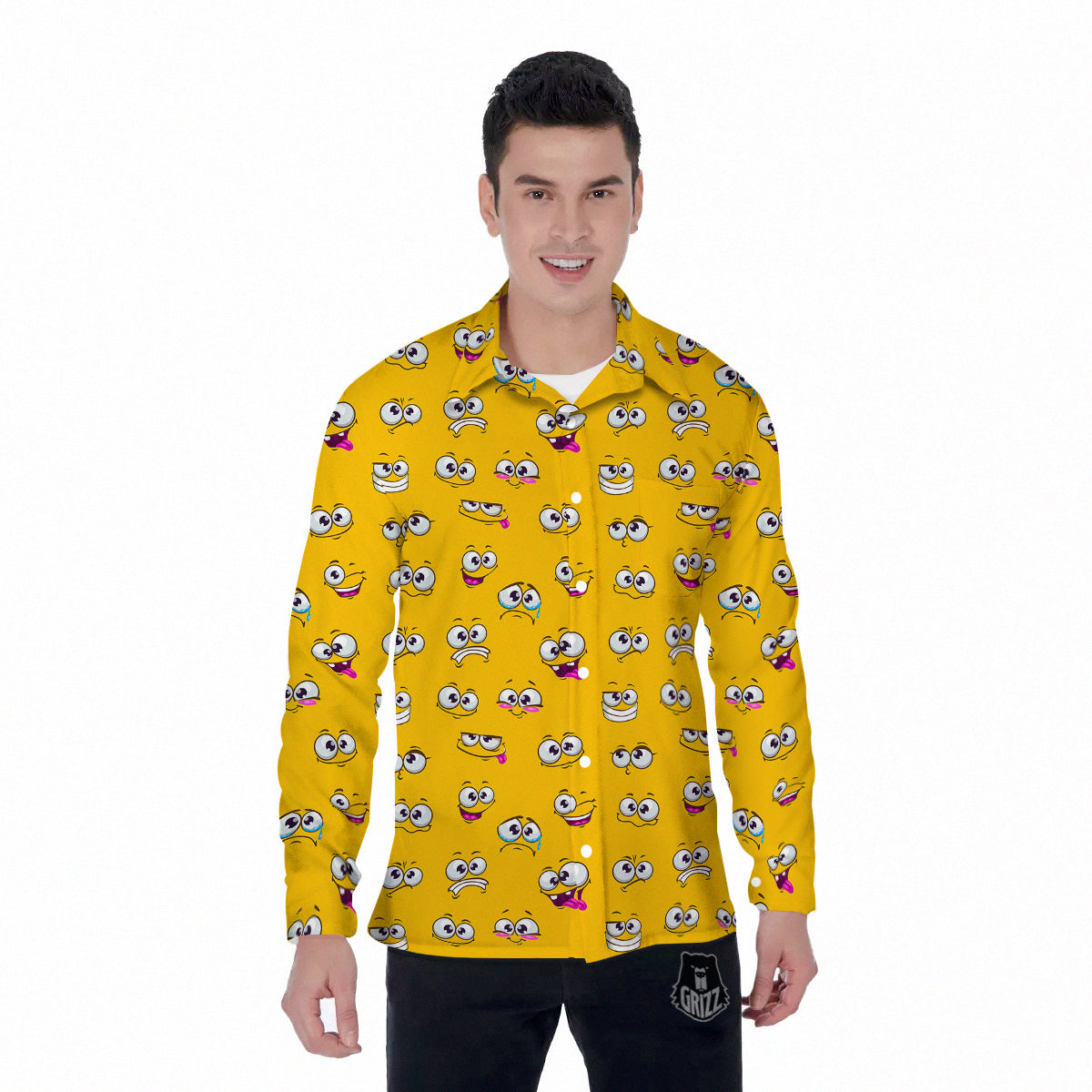 funny-face-emoji-cartoon-print-pattern-men-s-long-sleeve-shirts