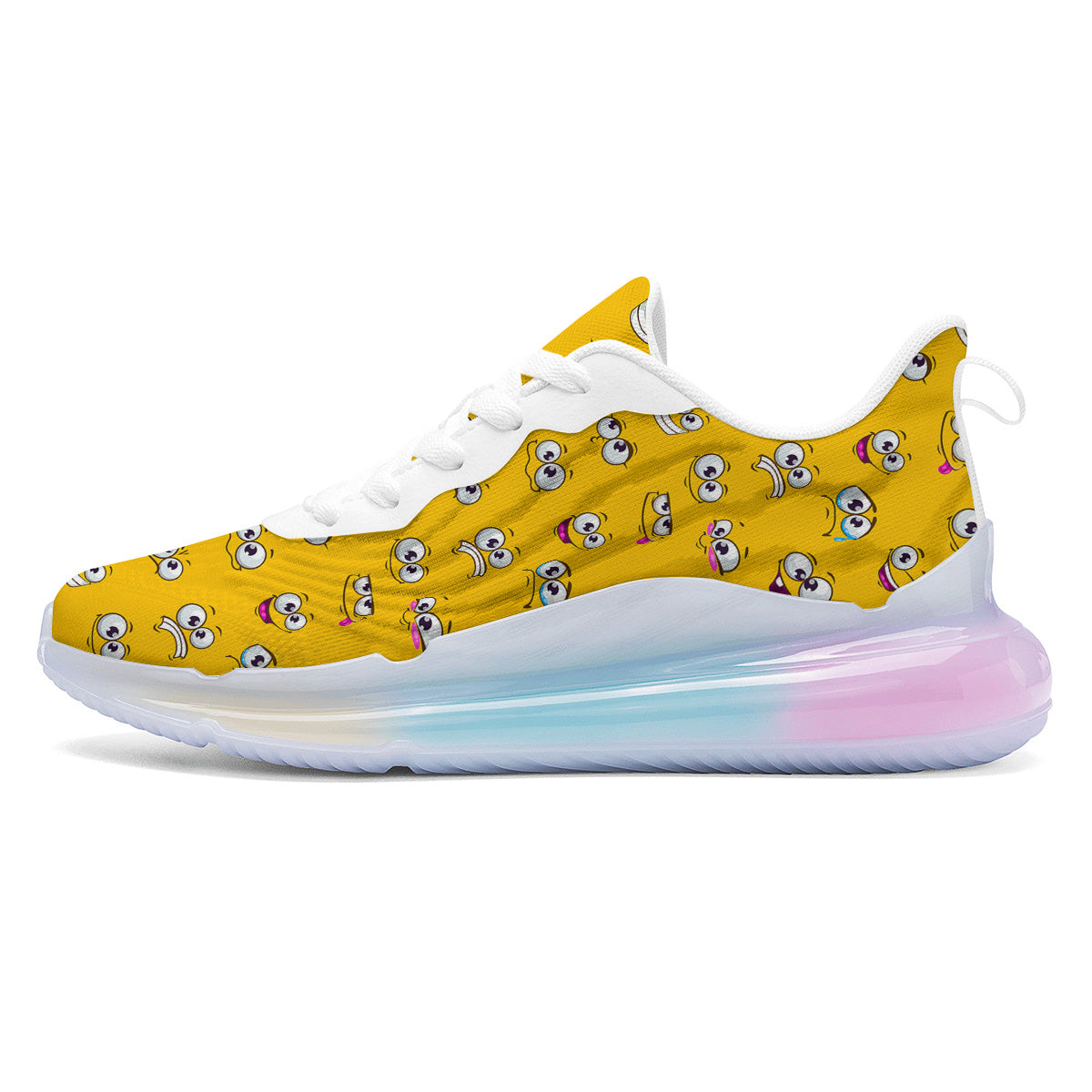 Funny Face Emoji Cartoon Print Pattern Running Sneakers-grizzshop