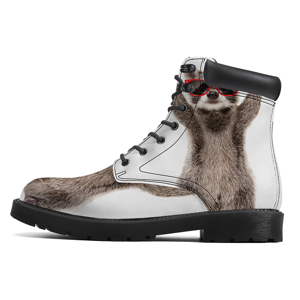 Funny Raccoon Print Boots-grizzshop