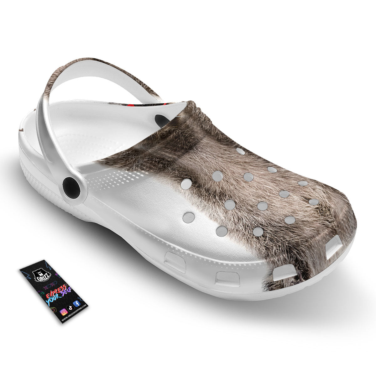 Funny Raccoon Print Clog-grizzshop