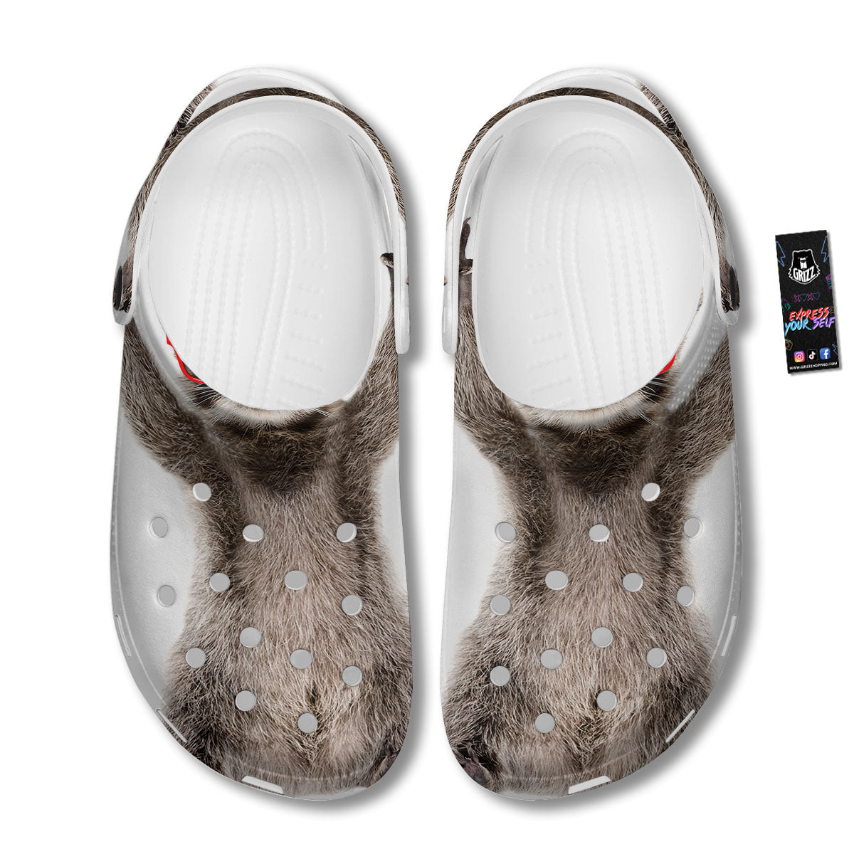 Funny Raccoon Print Clog-grizzshop