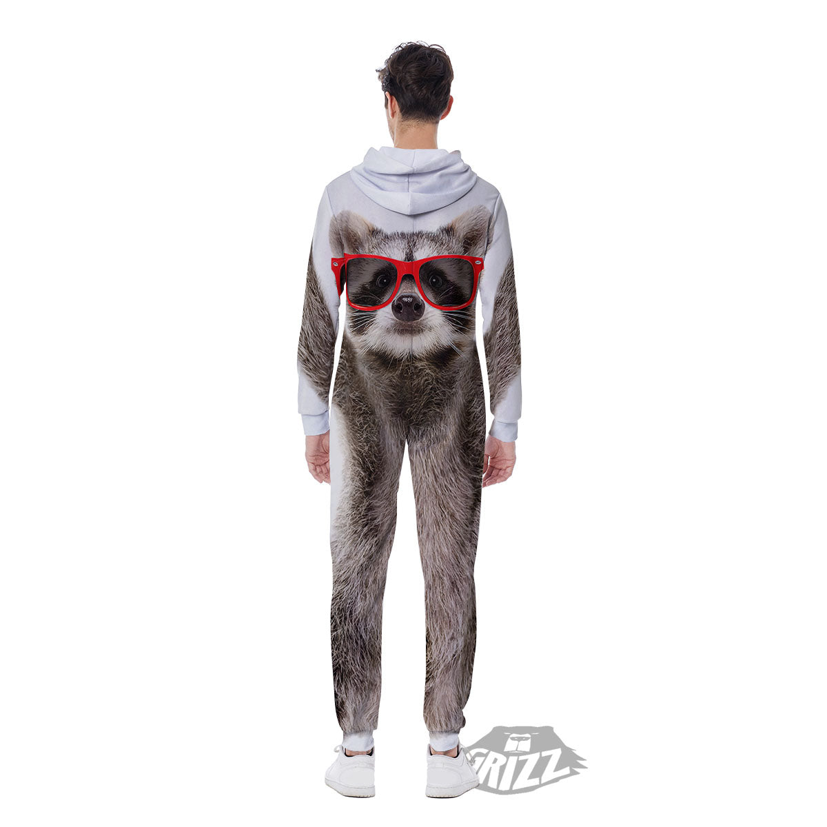 Funny Raccoon Print Men's Jumpsuit-grizzshop