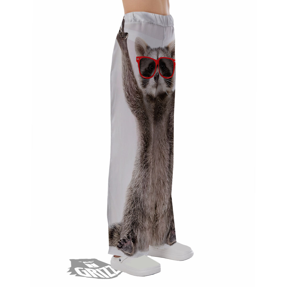 Funny Raccoon Print Pajama Pants-grizzshop