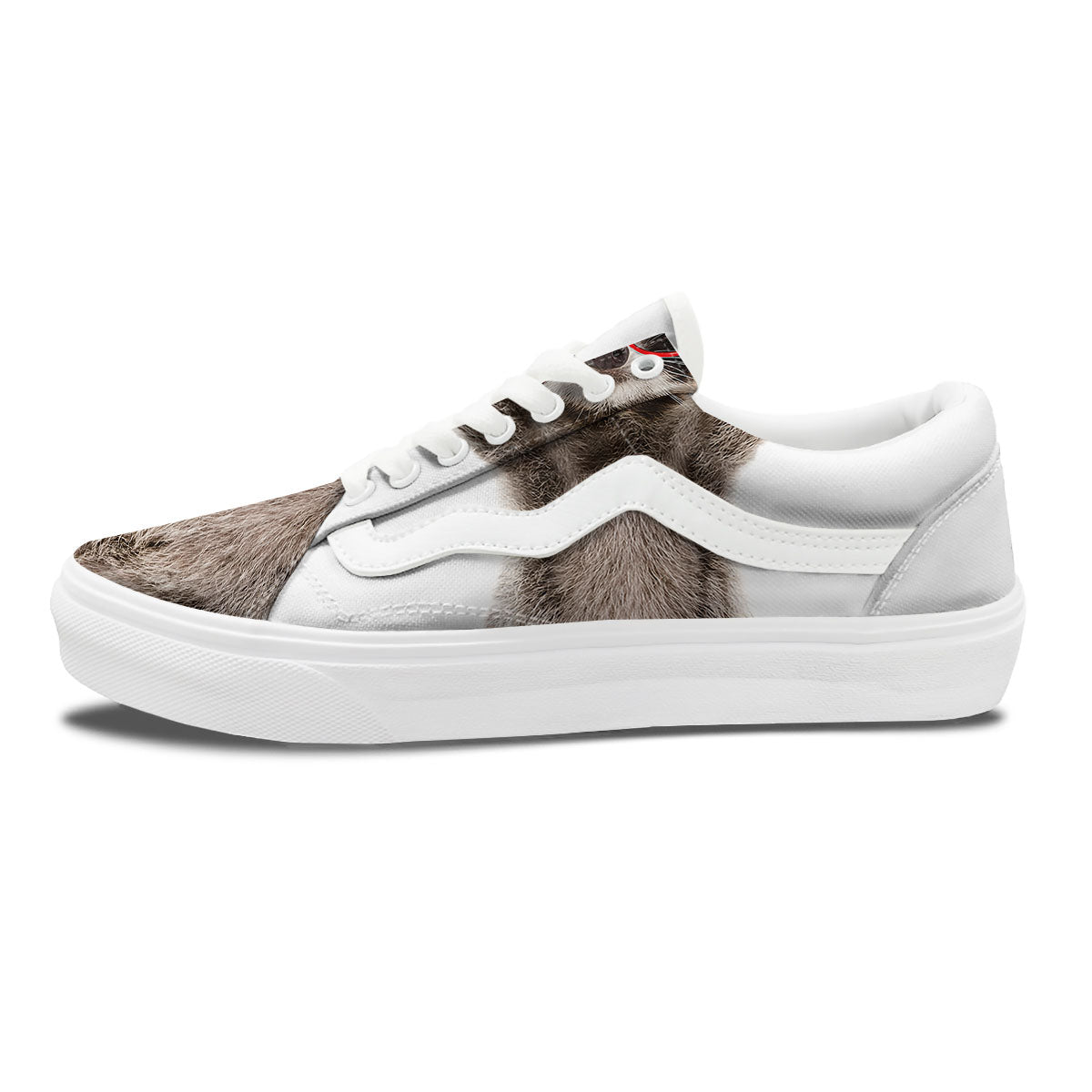 Funny Raccoon Print Skate Shoes-grizzshop