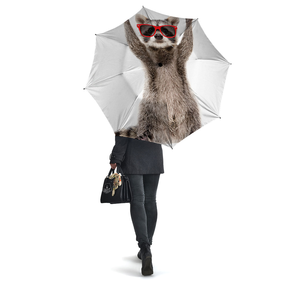 Funny Raccoon Print Umbrella-grizzshop