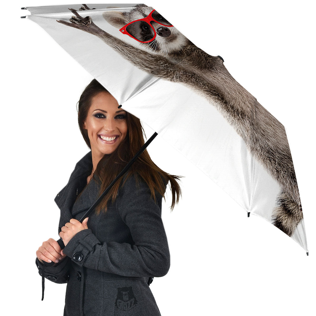 Funny Raccoon Print Umbrella-grizzshop