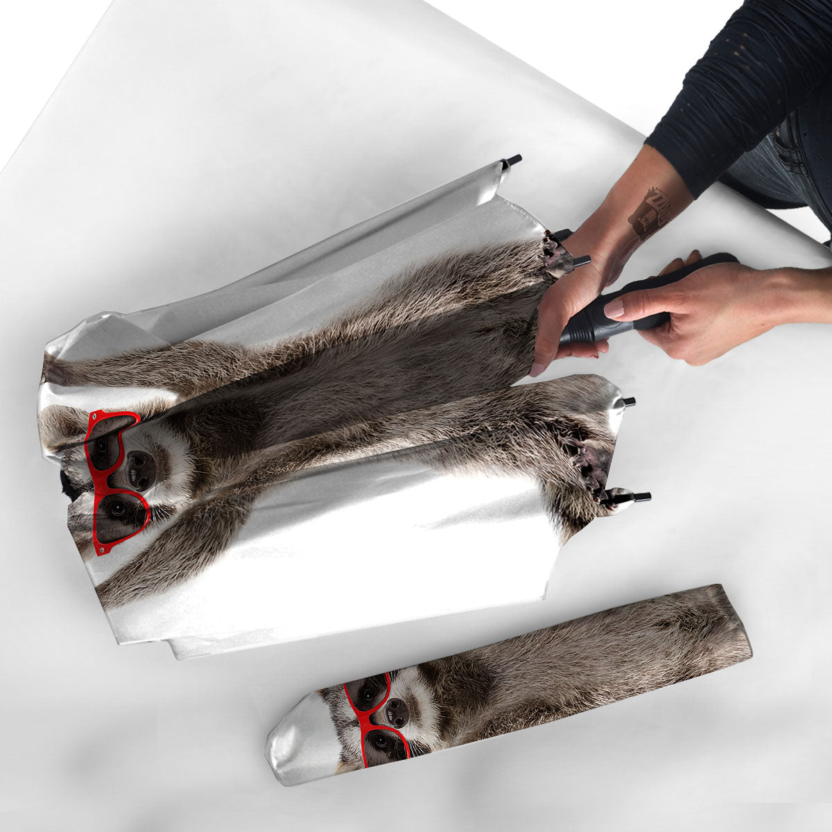 Funny Raccoon Print Umbrella-grizzshop