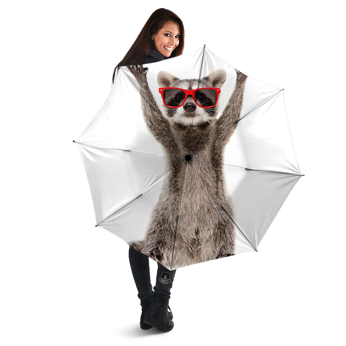 Funny Raccoon Print Umbrella-grizzshop