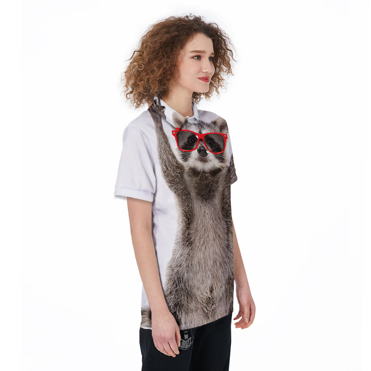 Funny Raccoon Print Women's Golf Shirts-grizzshop
