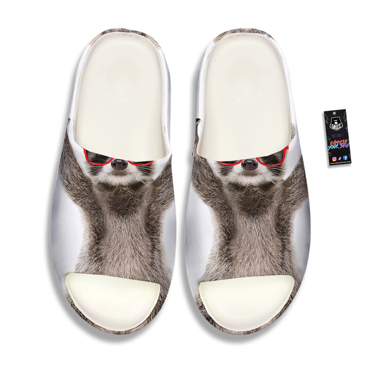 Funny Raccoon Print Sandals-grizzshop