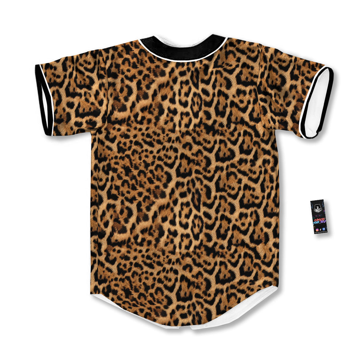Fur Jaguar Print Pattern Baseball Jersey-grizzshop